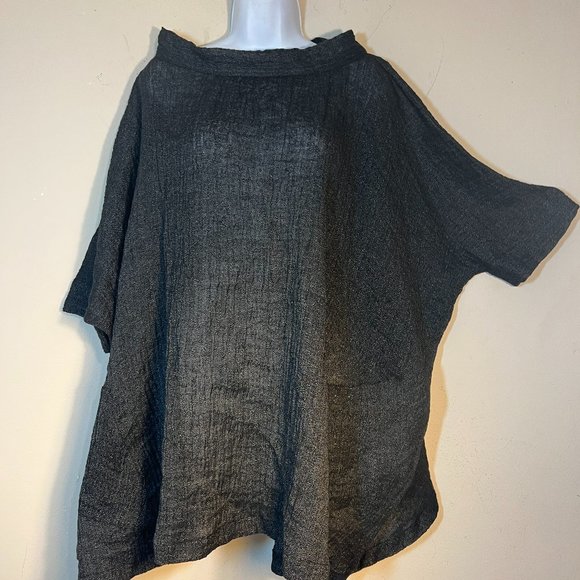 M Square by Neetu Malik Textured Crinkle Linen Tunic Top One Size MSquare - Picture 4 of 6